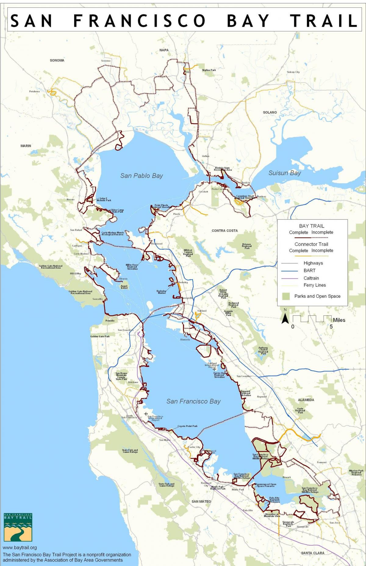 San Francisco bay trail რუკა