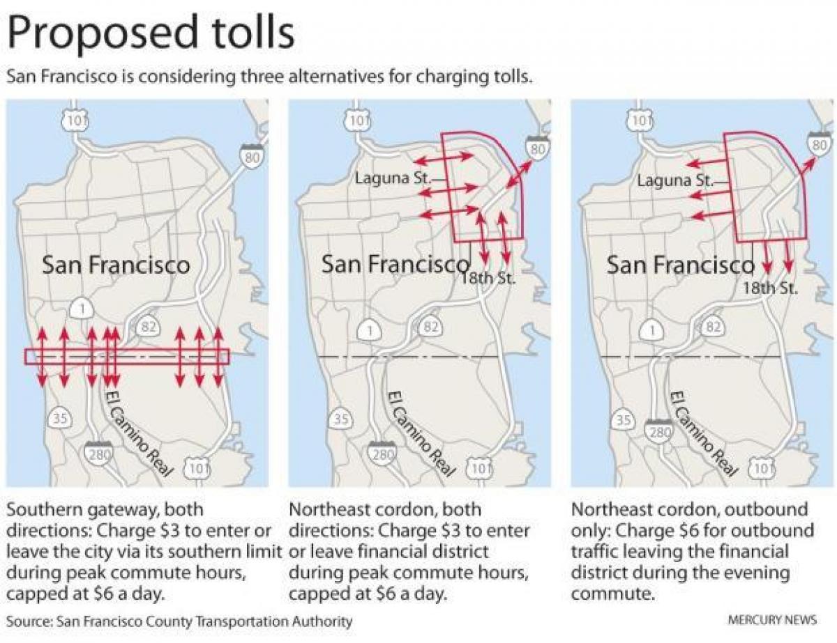 რუკა San Francisco tolls