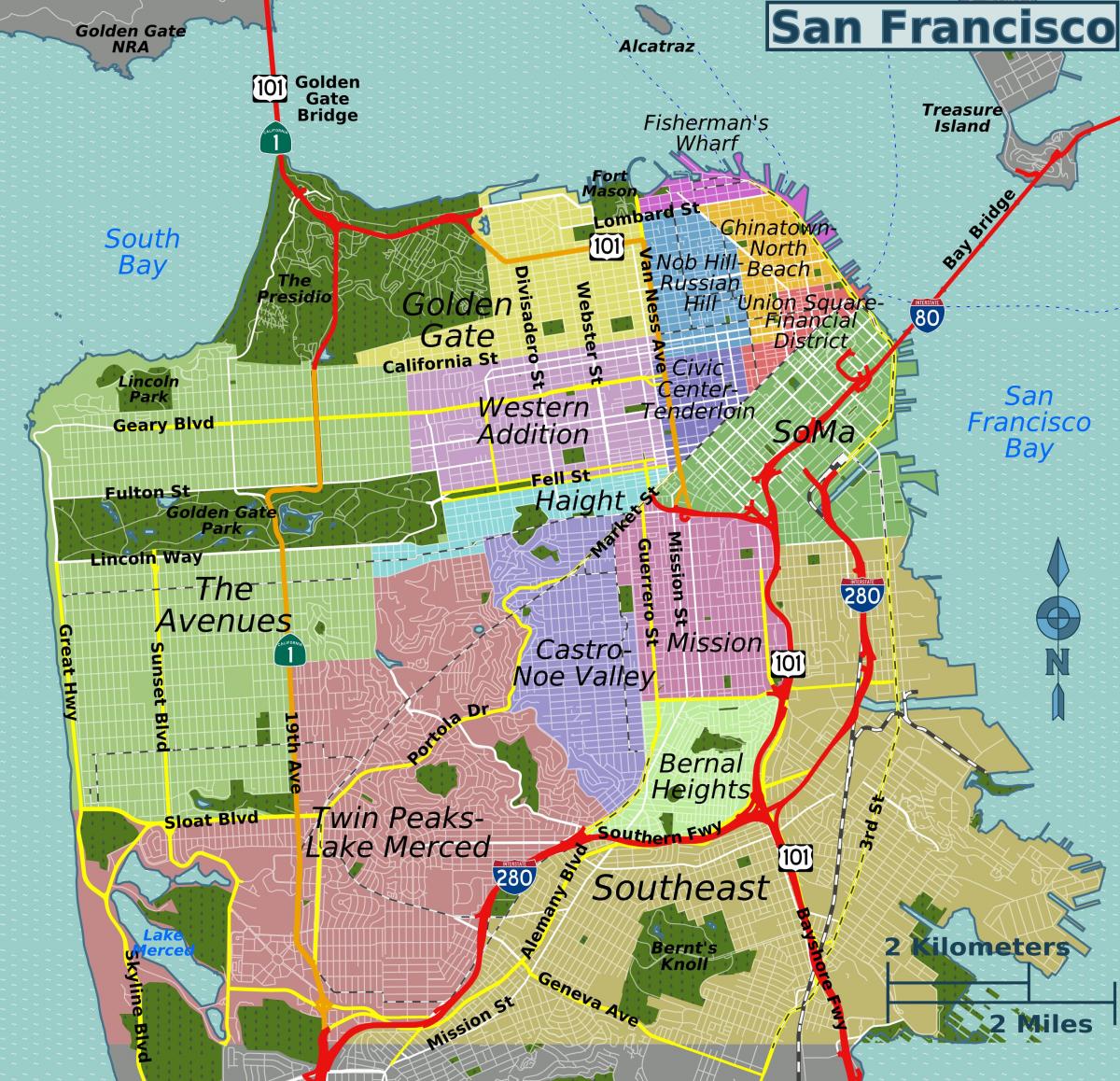 ქუჩის რუკა San Francisco, california