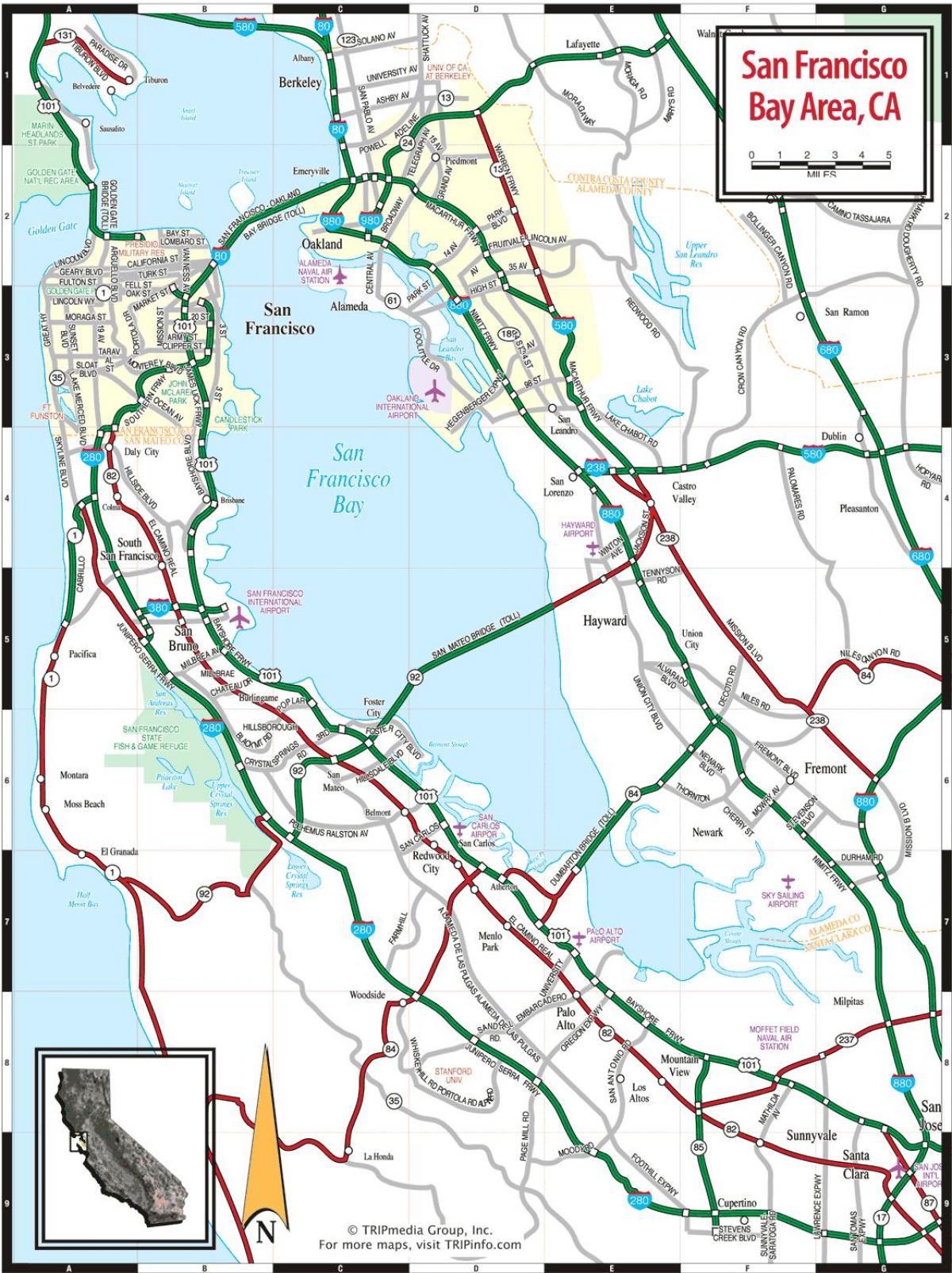 რუკა San Francisco bay ფართობი