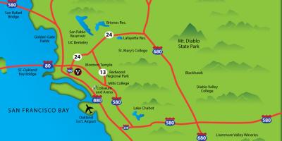 East bay კალიფორნიის რუკა