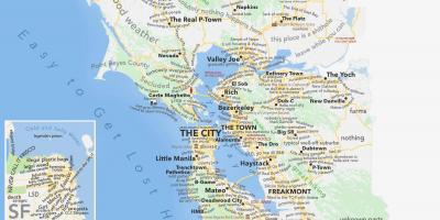 San Francisco bay ფართობი რუკა, california