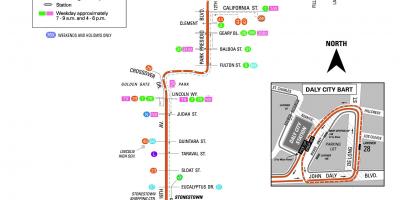 San Francisco ავტობუსი 28 მარშრუტის რუკა
