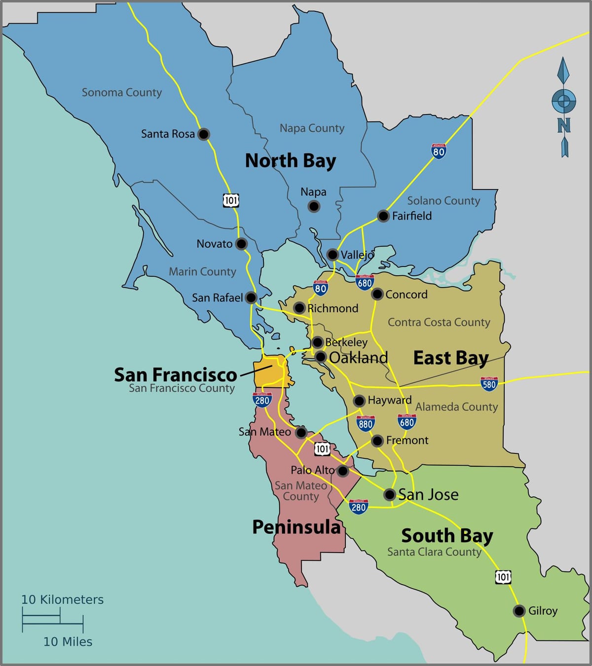 San Francisco bay რუკაზე