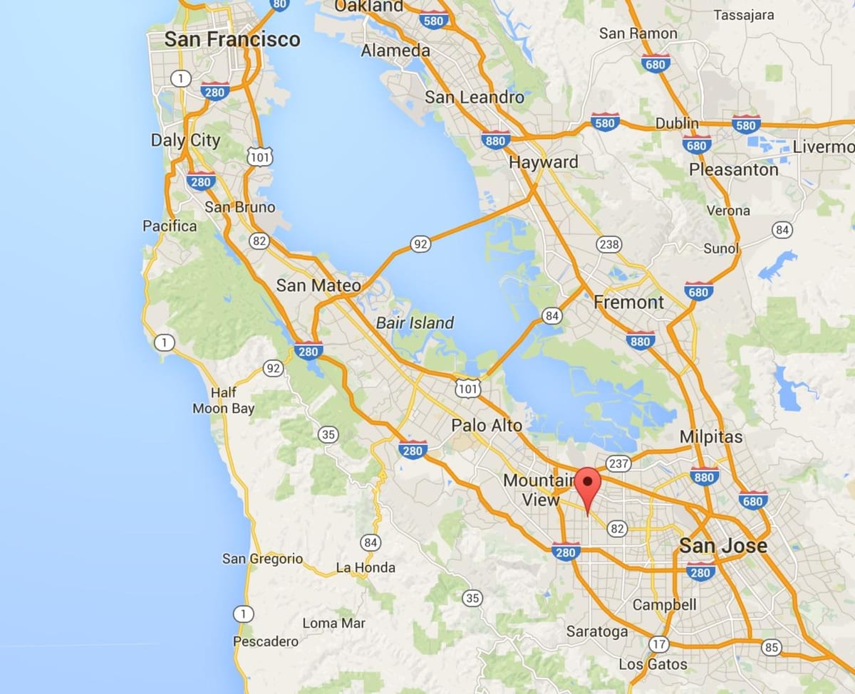 map of silicon valley ქალაქებში