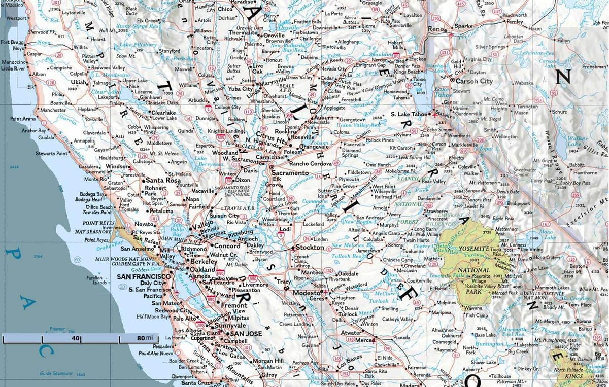 რუკა ჩრდილოეთ San Francisco