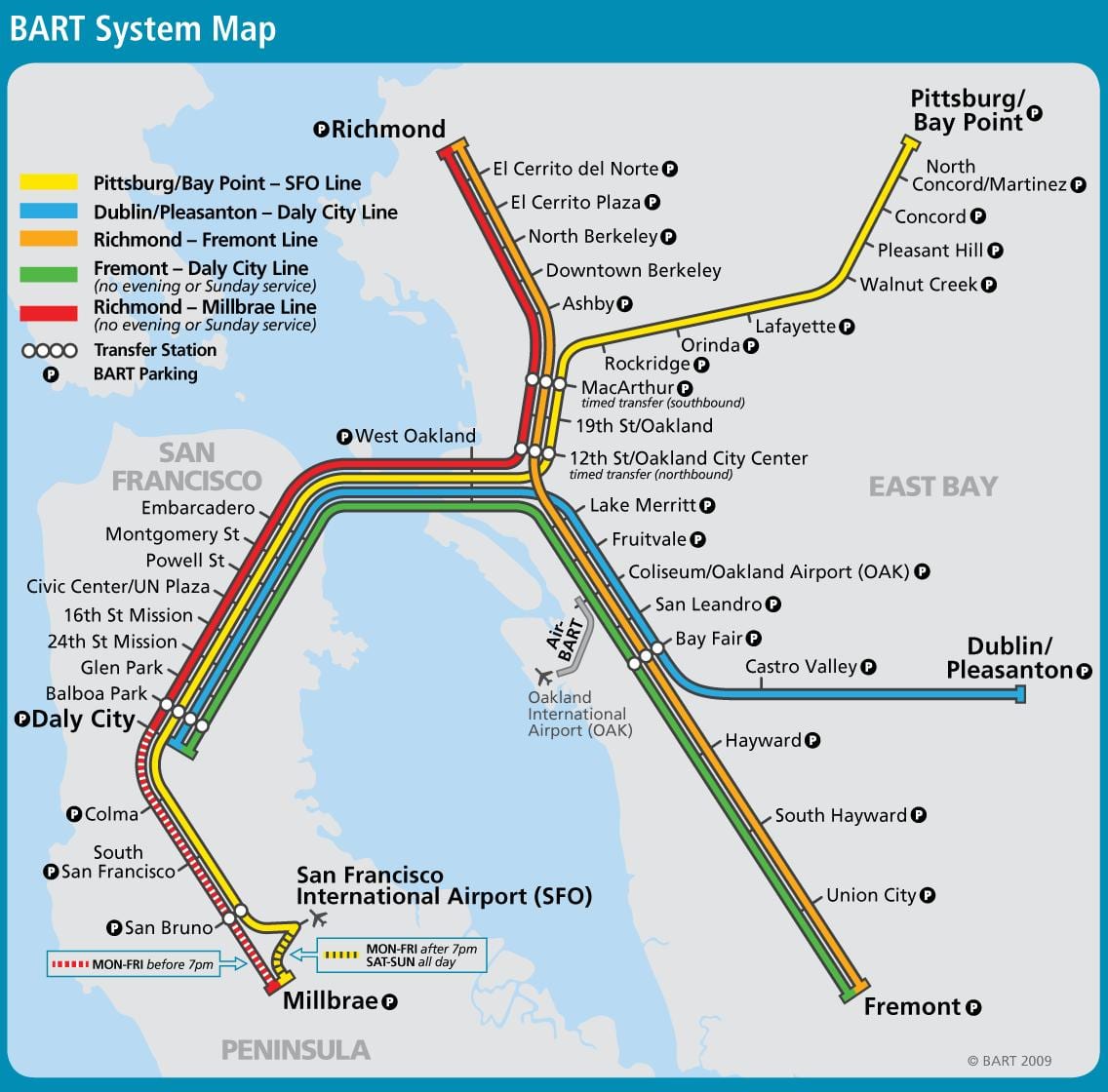 San Francisco ბარტ სისტემა რუკა