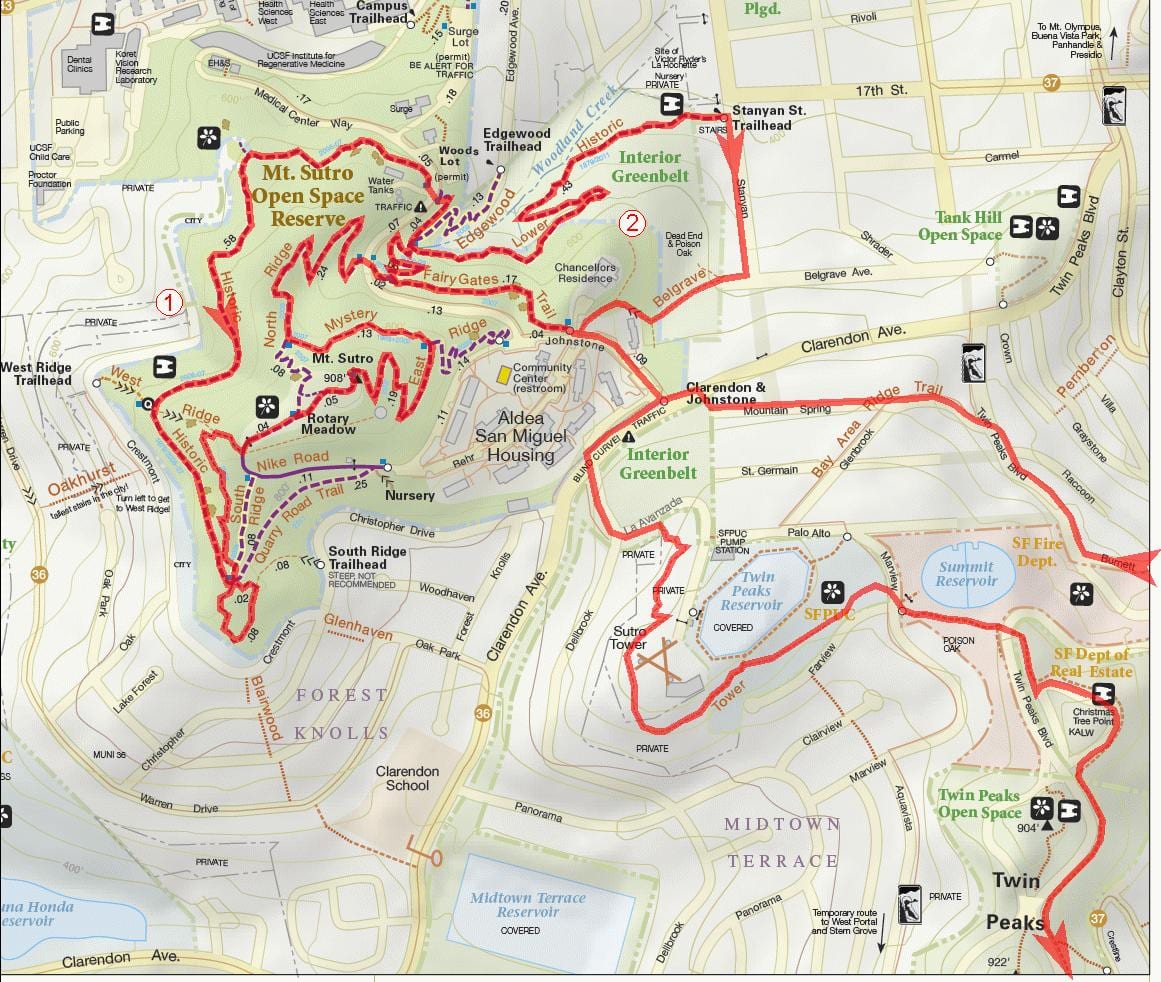 რუკა bay ფართი bike ბილიკების