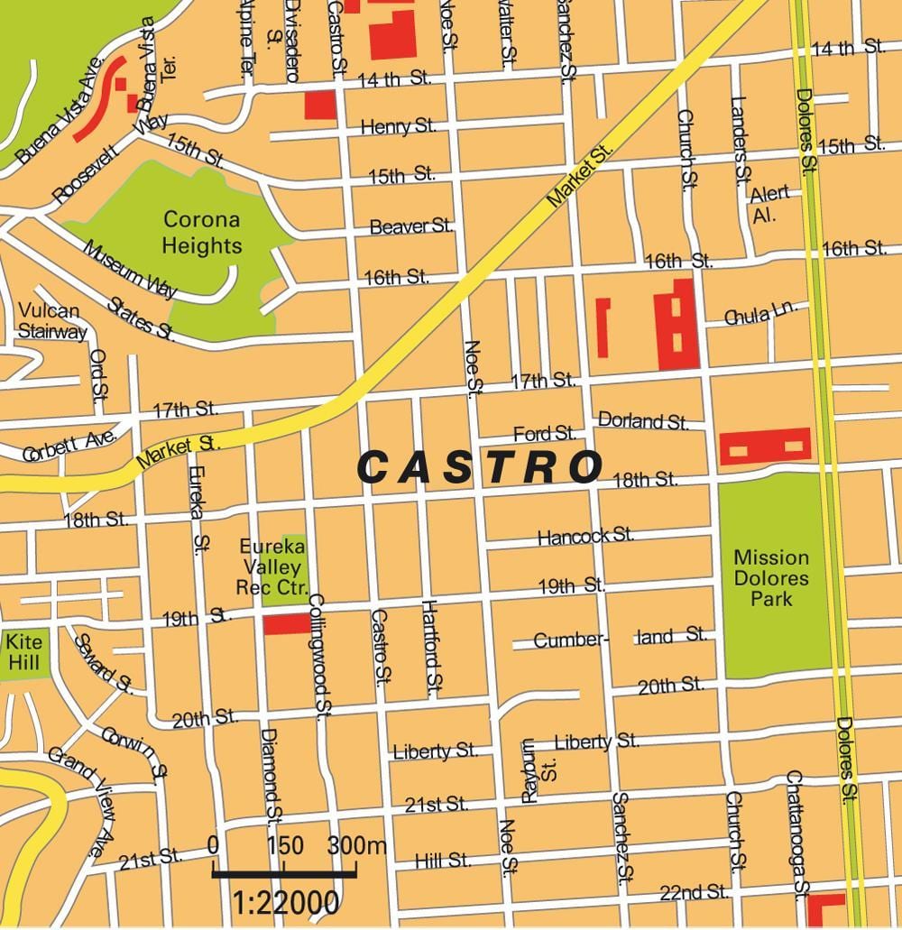 რუკა კასტრო რაიონში, San Francisco