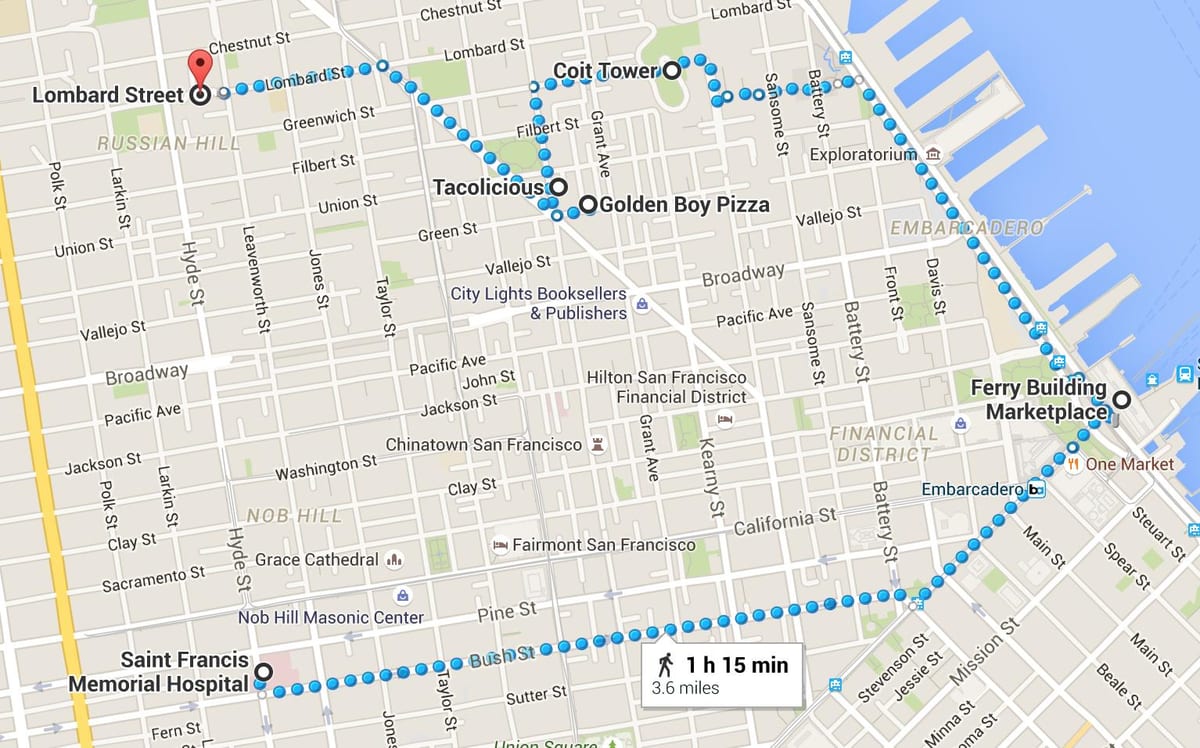 San Francisco chinatown walking ტური რუკა