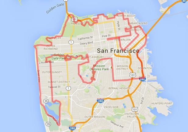 golden gate park bike ბილიკების რუკაზე