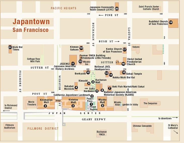რუკა japantown San Francisco