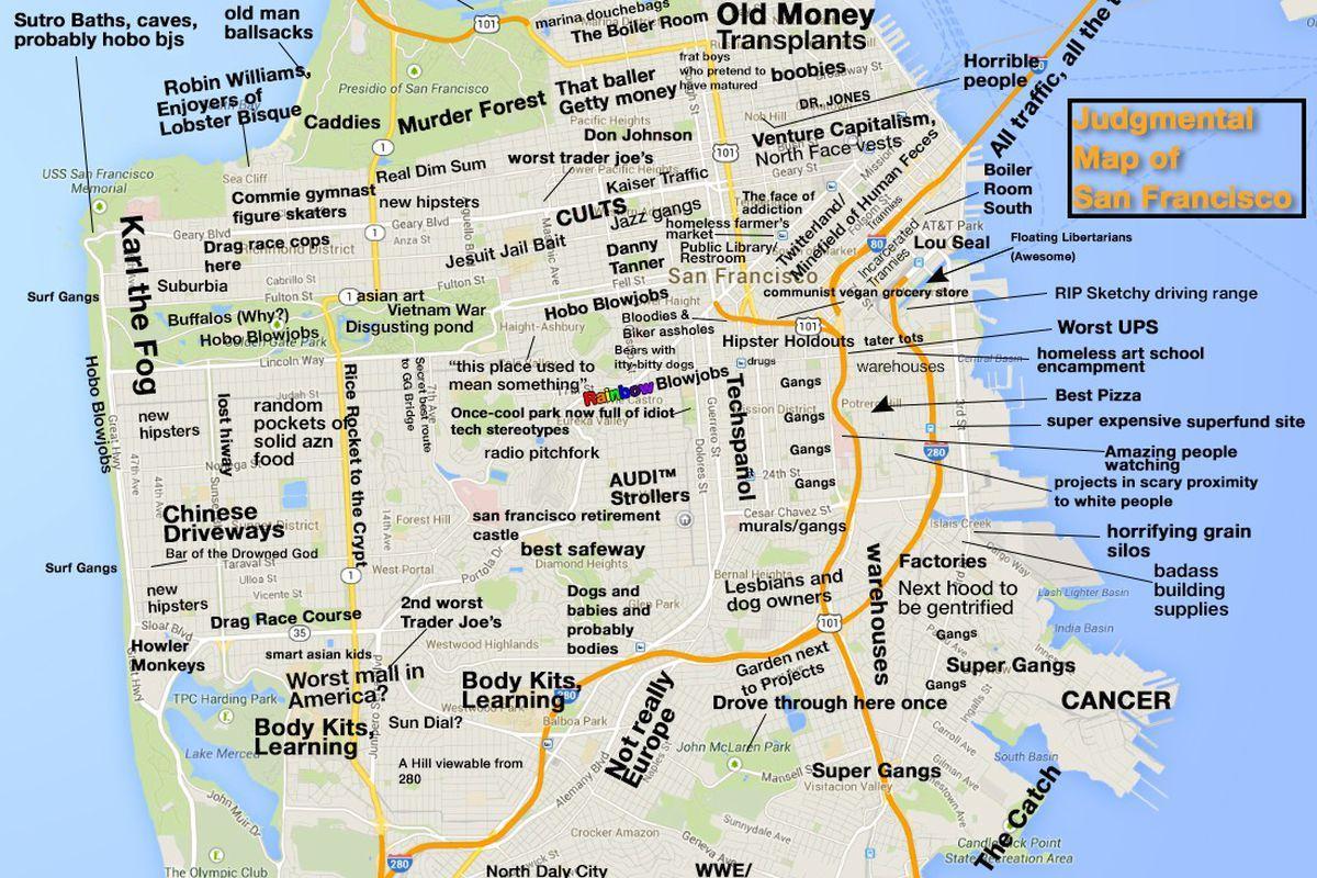 რუკა judgmental San Francisco