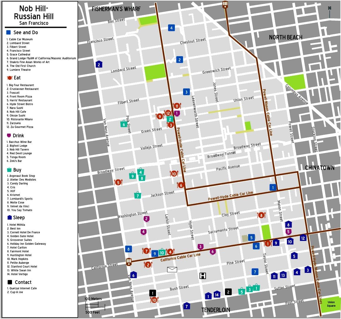 რუკა nob hill San Francisco
