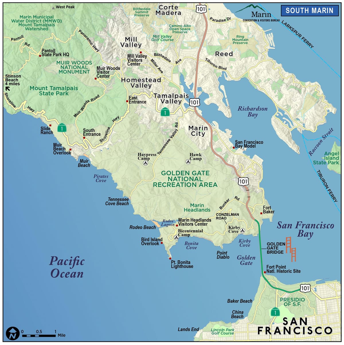 რუკა redwood ტყის San Francisco