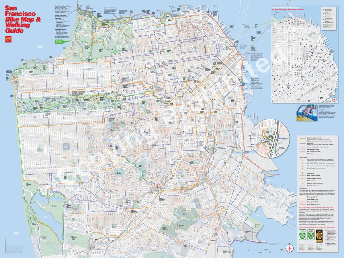 რუკა San Francisco ველოსიპედის