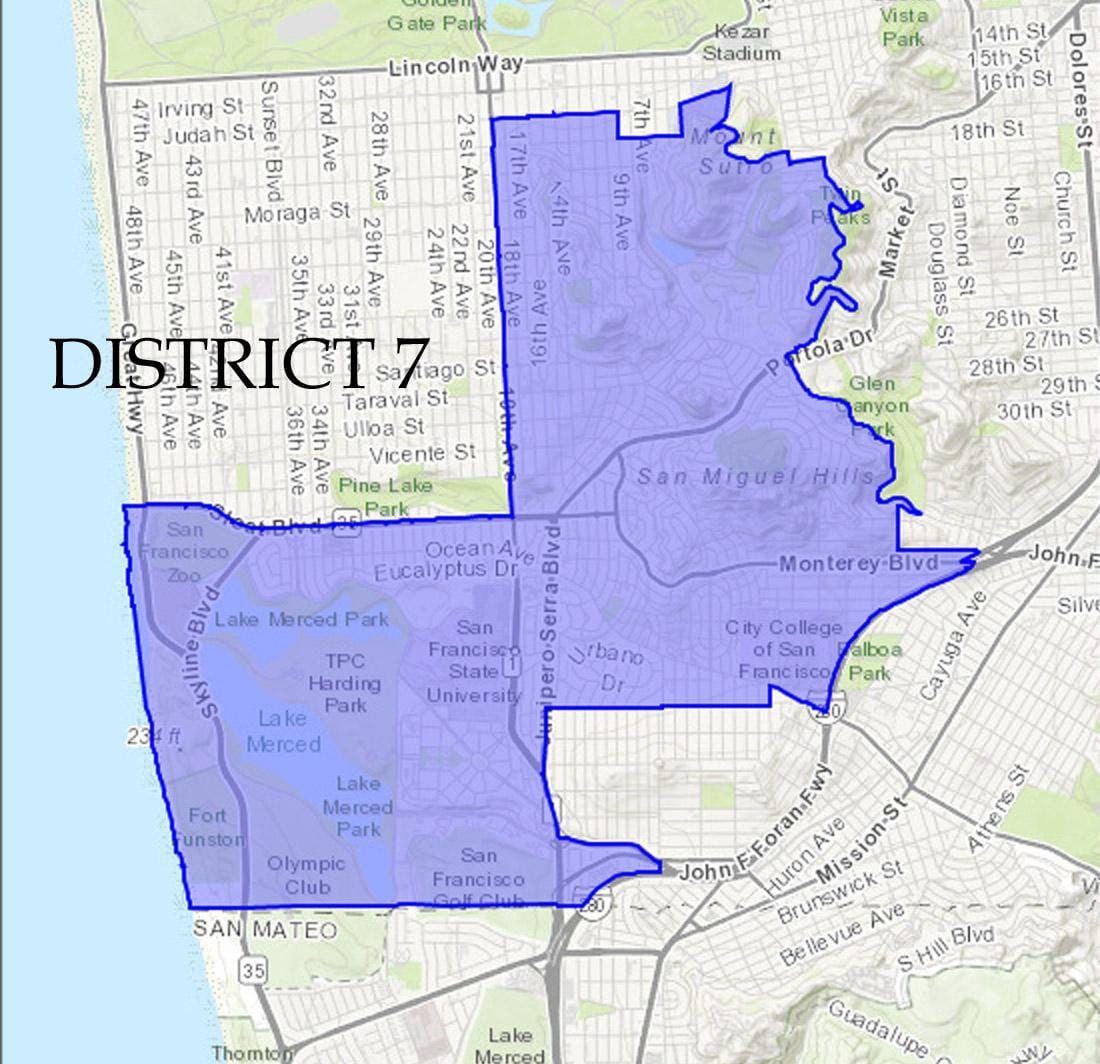 რუკა San Francisco რაიონის 7
