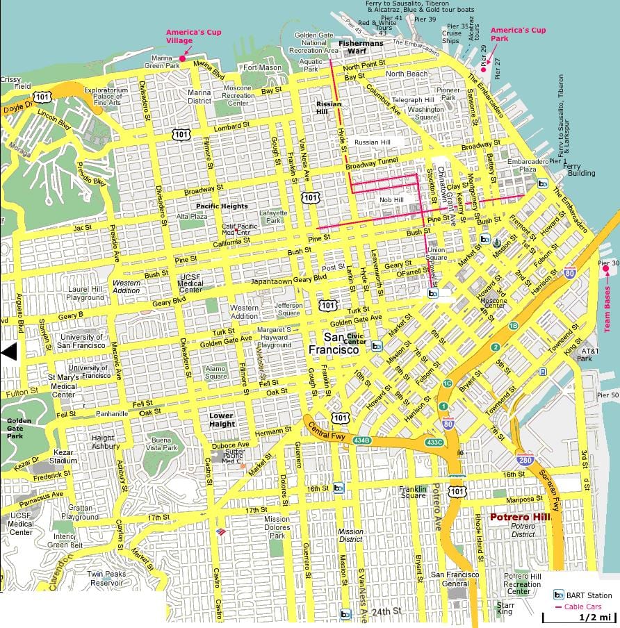 San Francisco ადგილებში ინტერესი რუკა