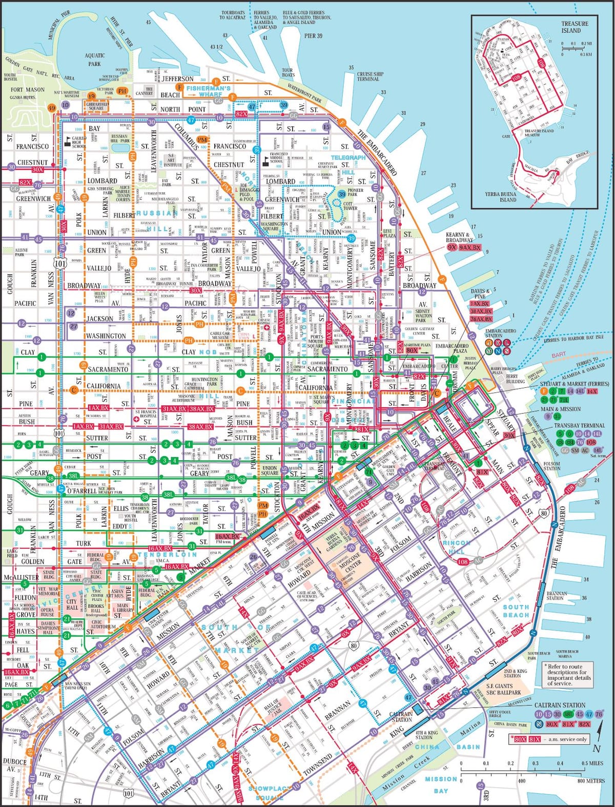 San Francisco საჯარო სატრანზიტო რუკა