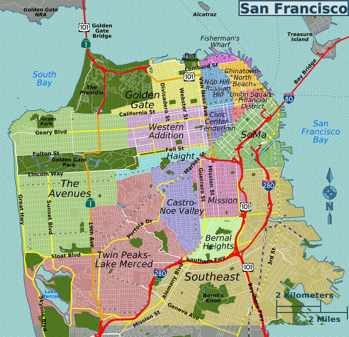 ქუჩის რუკა San Francisco, california