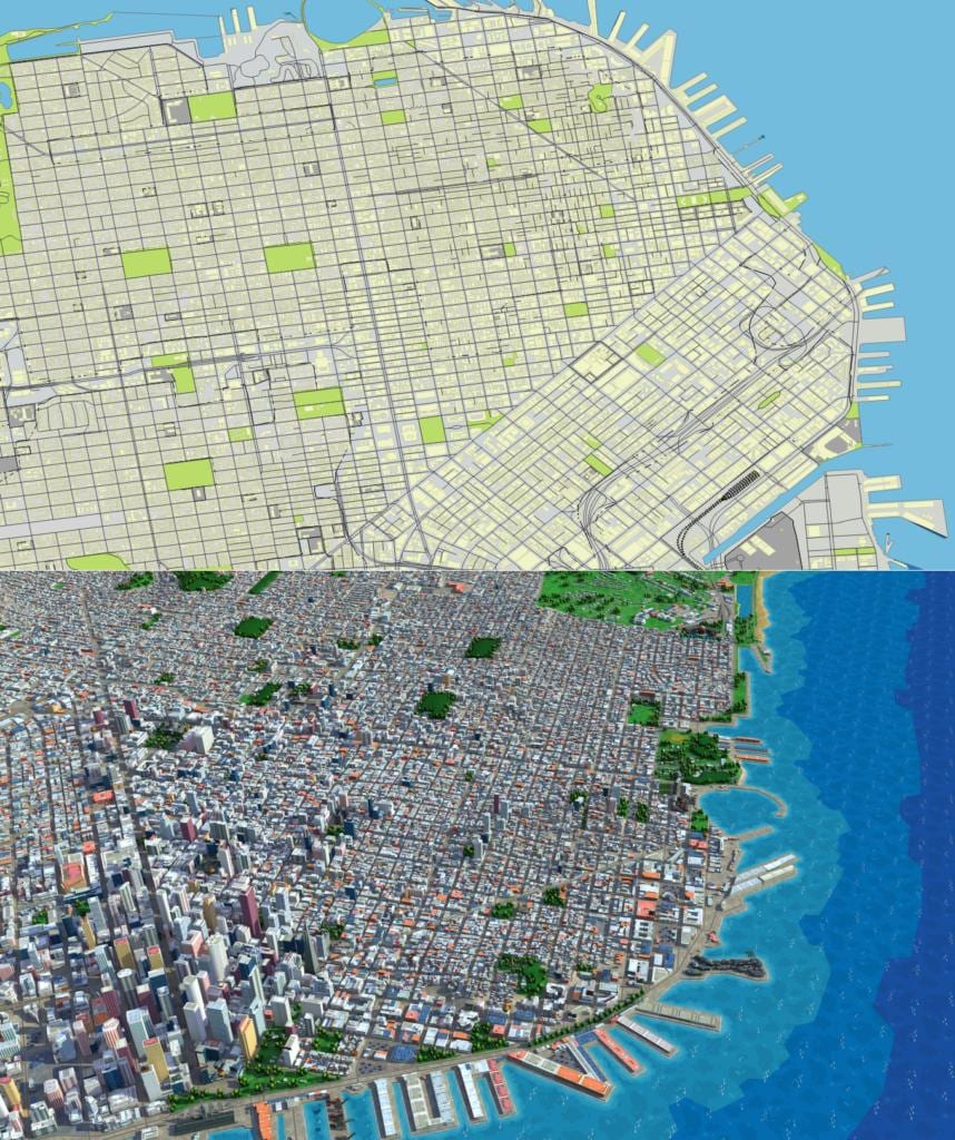 რუკა ofSan Francisco 3d 