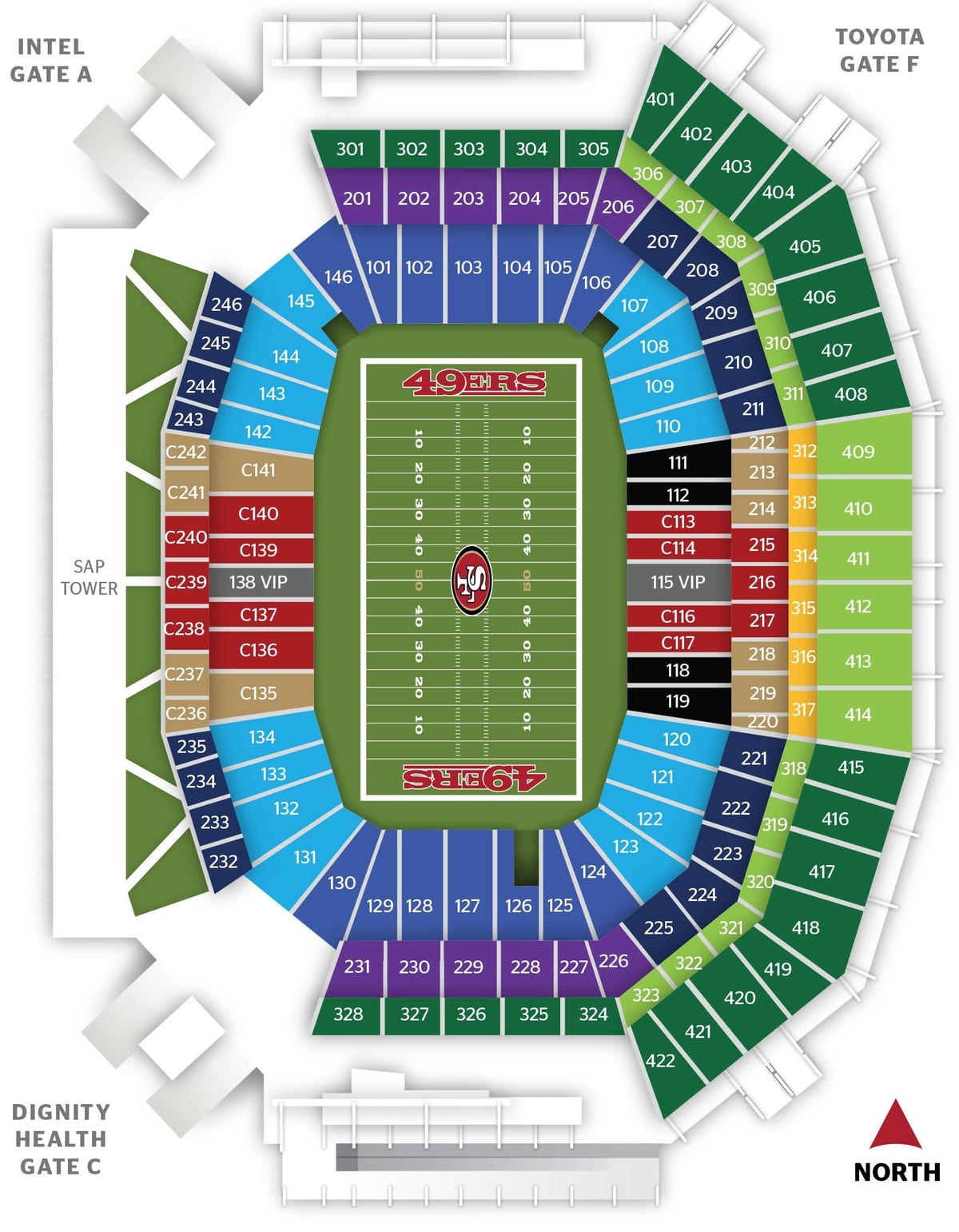 რუკა San Francisco 49ers სტადიონი