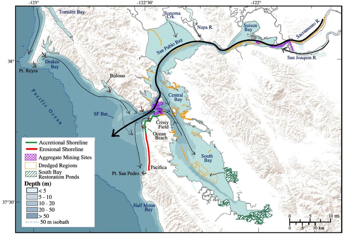 რუკა San Francisco bay სიღრმე