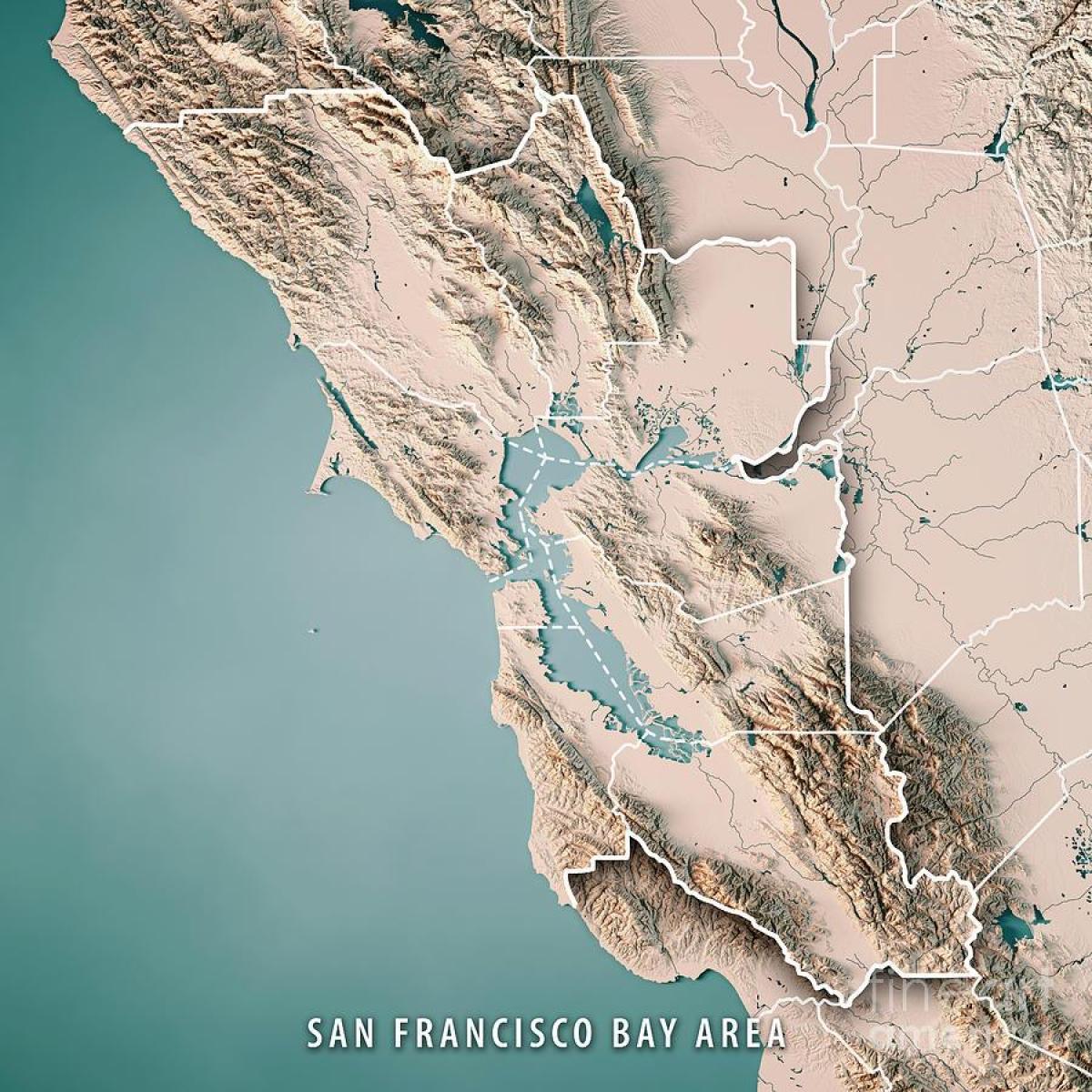 რუკა San Francisco bay ტოპოგრაფიული 