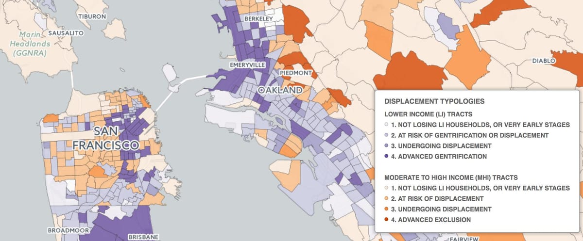 რუკა San Francisco gentrification