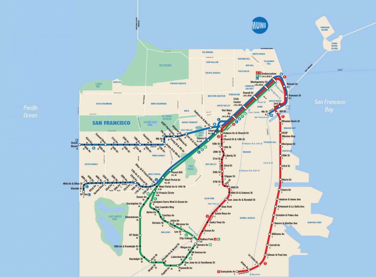 რუკა San Francisco muni app