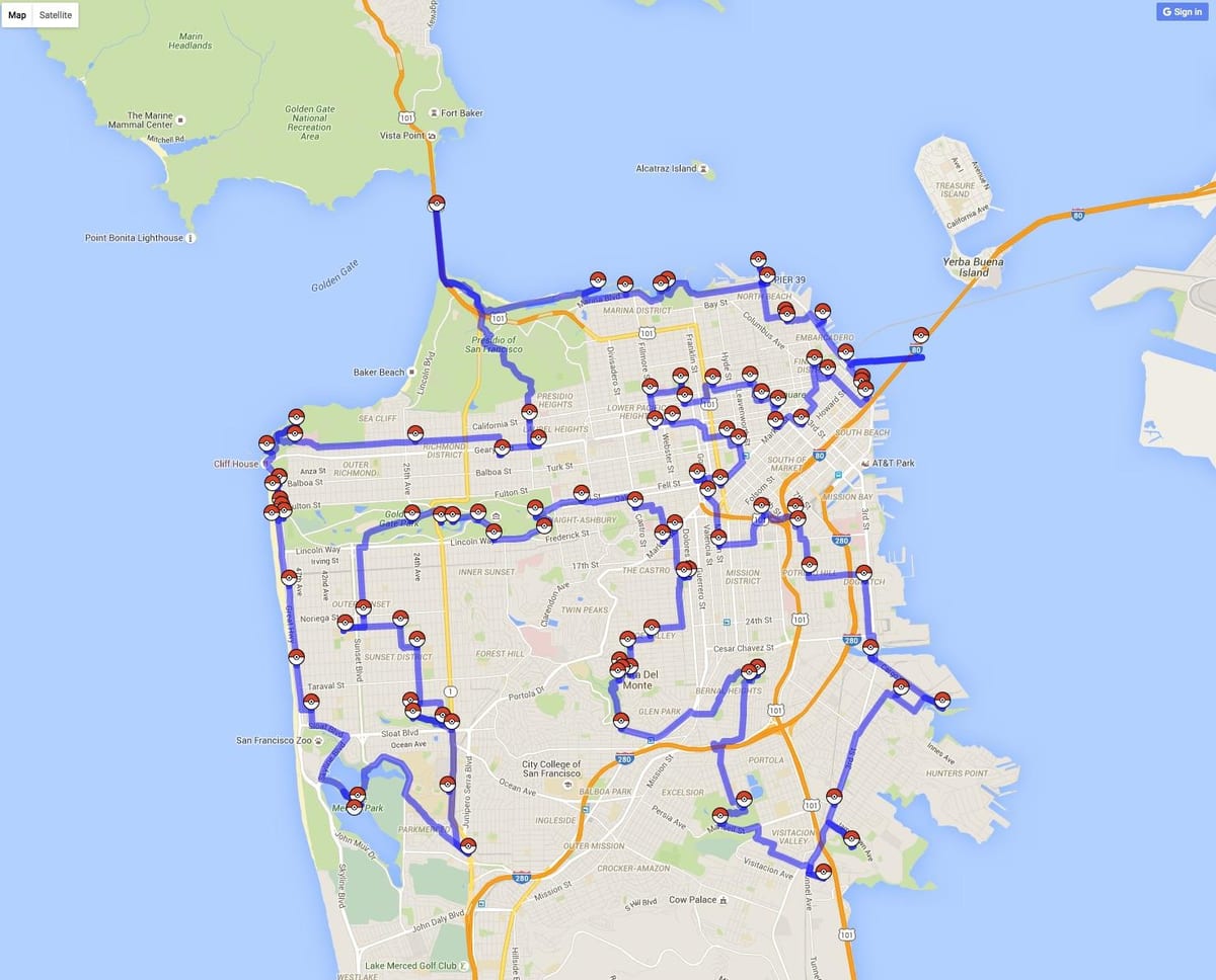 რუკა San Francisco pokemon