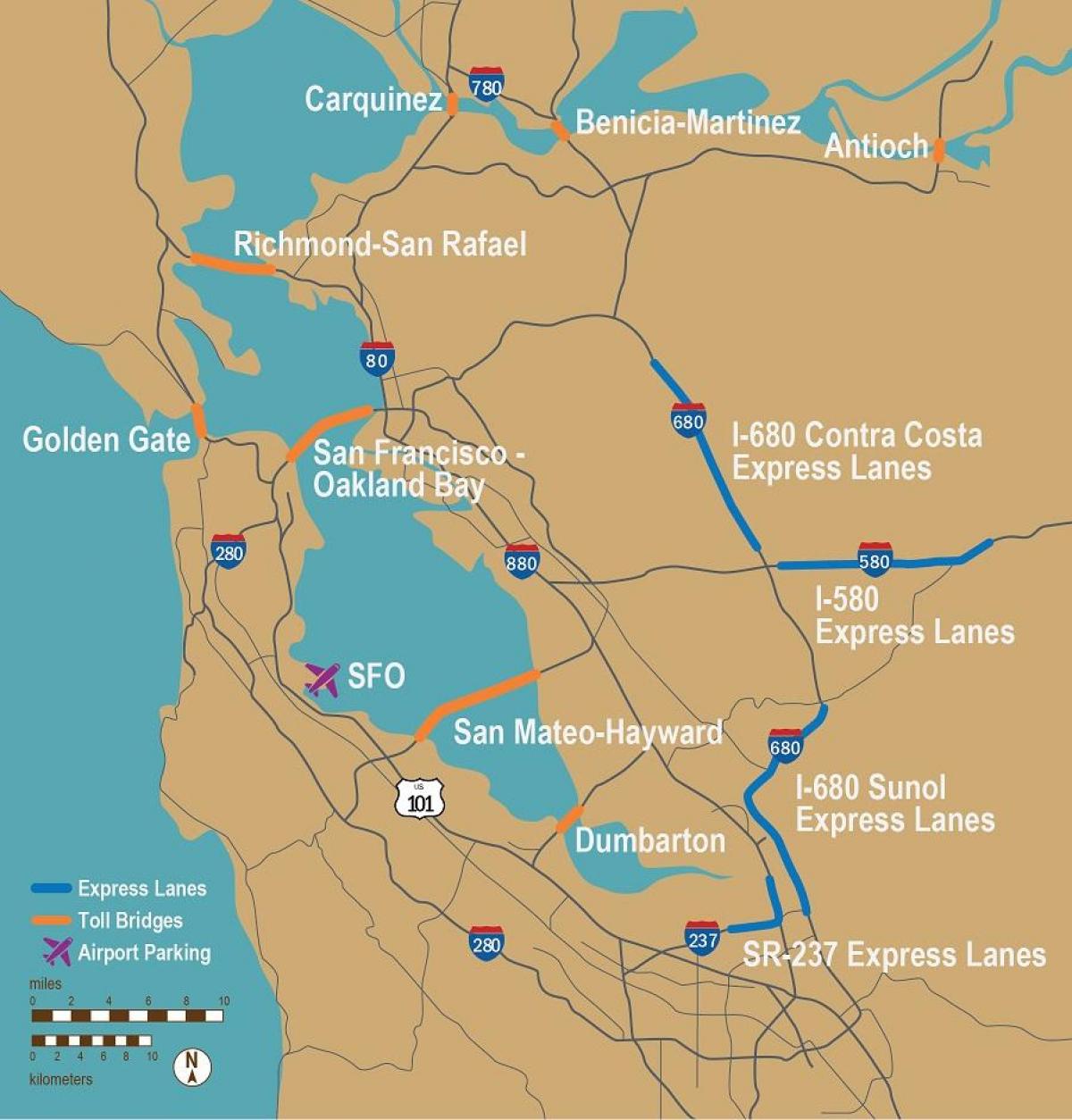 ზარი გზების San Francisco რუკა