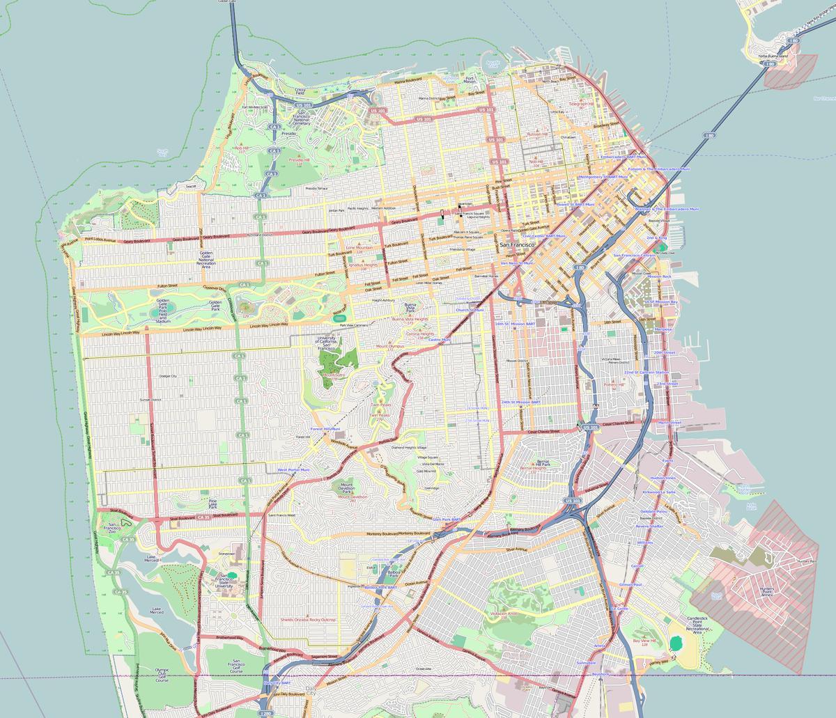 რუკა San Francisco მონახაზი
