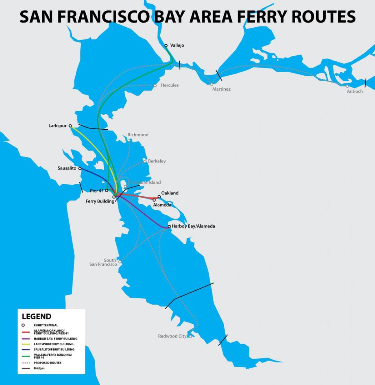 San Francisco bay საბორნე რუკა