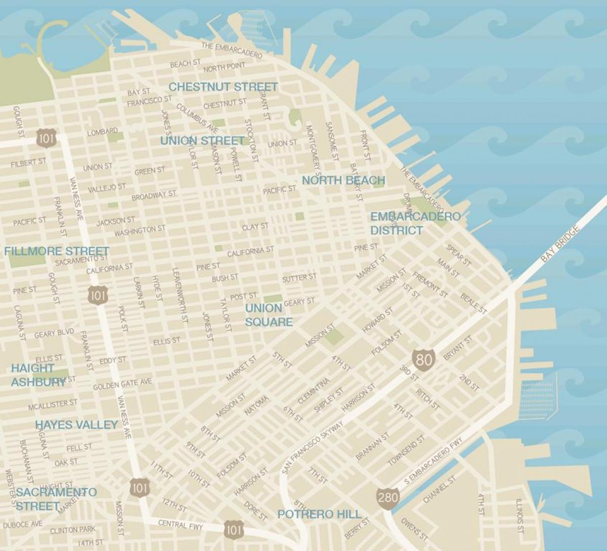 რუკა San Francisco სამოსელი უბანი
