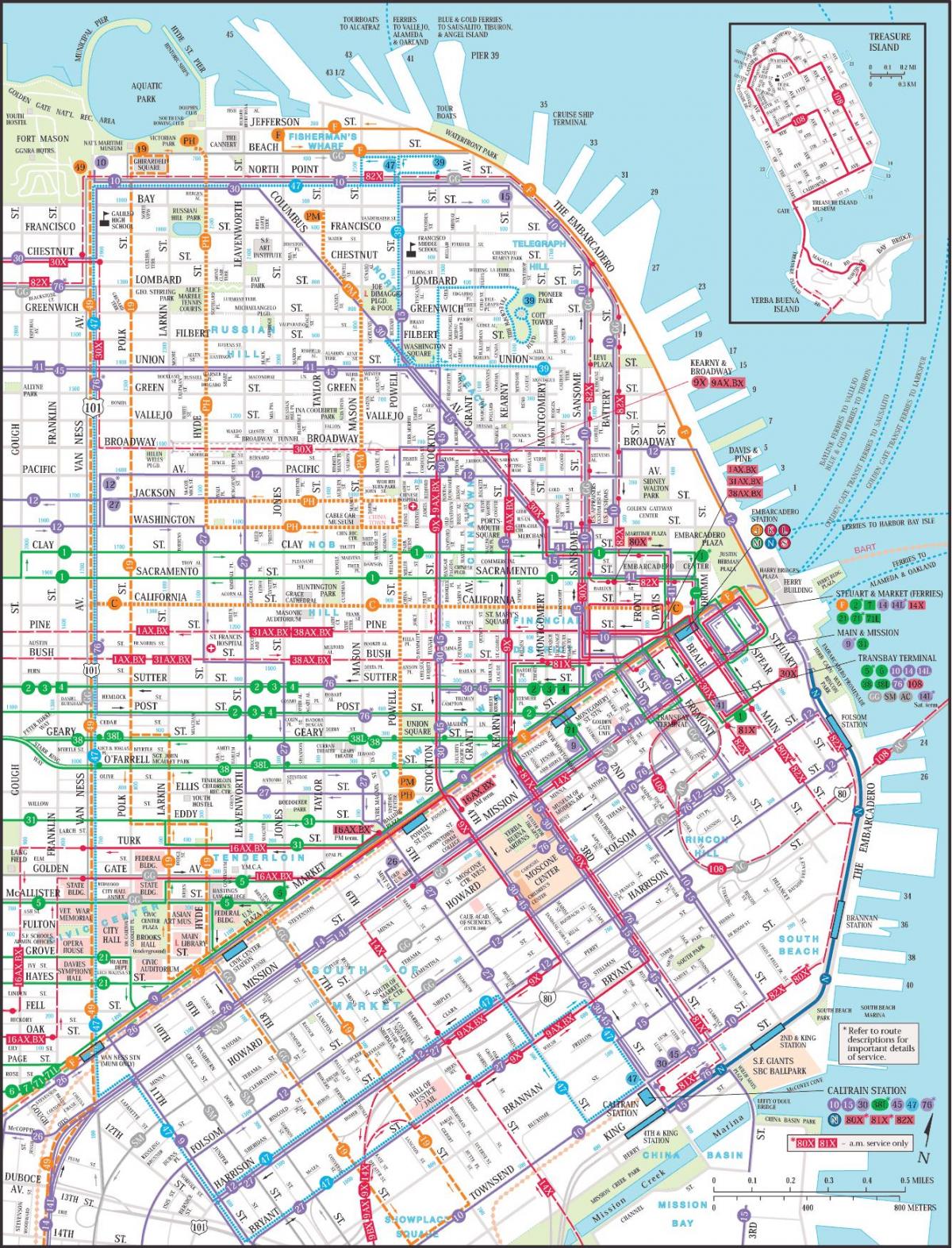 San Francisco საჯარო სატრანზიტო რუკა