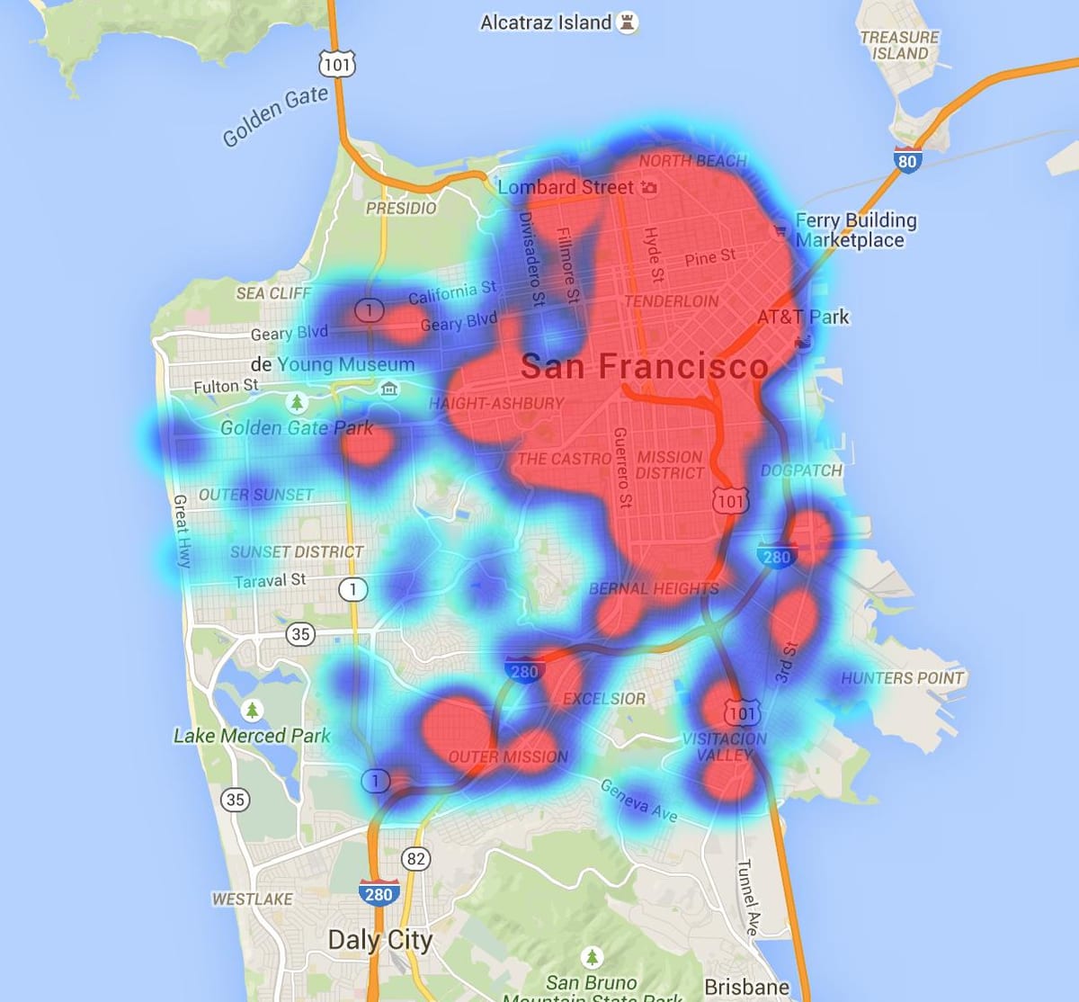 სითბოს რუკა, San Francisco
