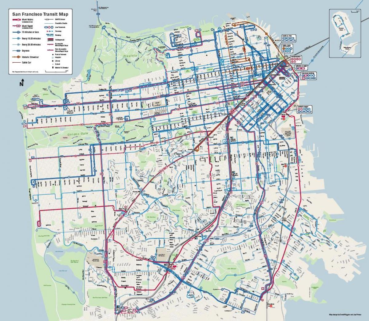San Francisco ავტობუსის სისტემა რუკა