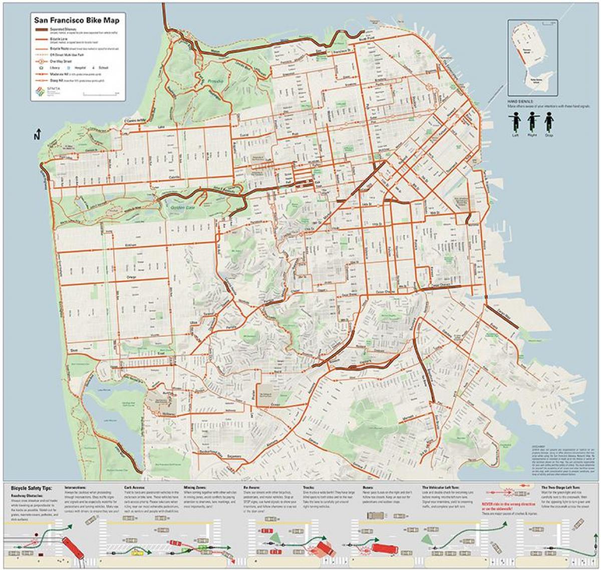 San Francisco ველოსიპედით რუკა