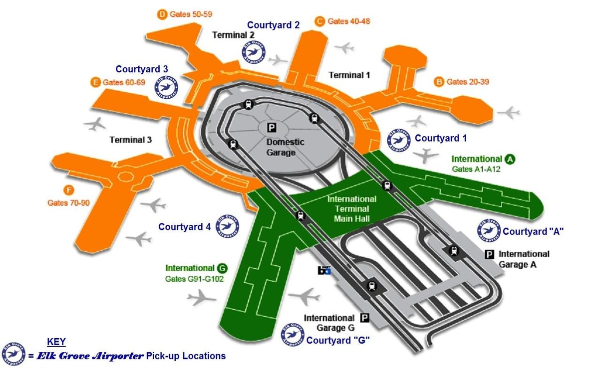 SFO საერთაშორისო ტერმინალში ლიტერატურა, რუკა