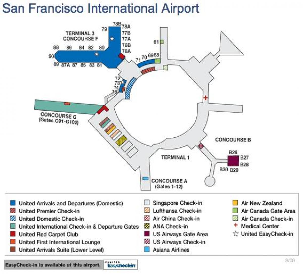 სან-ფრანცისკოს აეროპორტში რუკა, ამერიკის შეერთებული