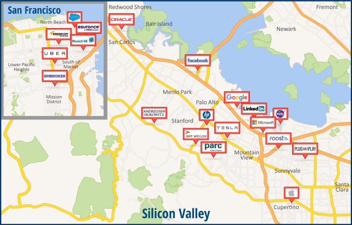 Map of silicon valley ტური