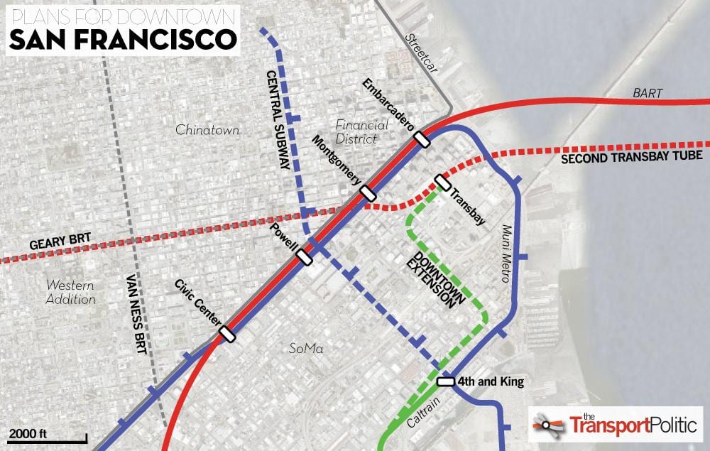 რუკა transbay ტერმინალი