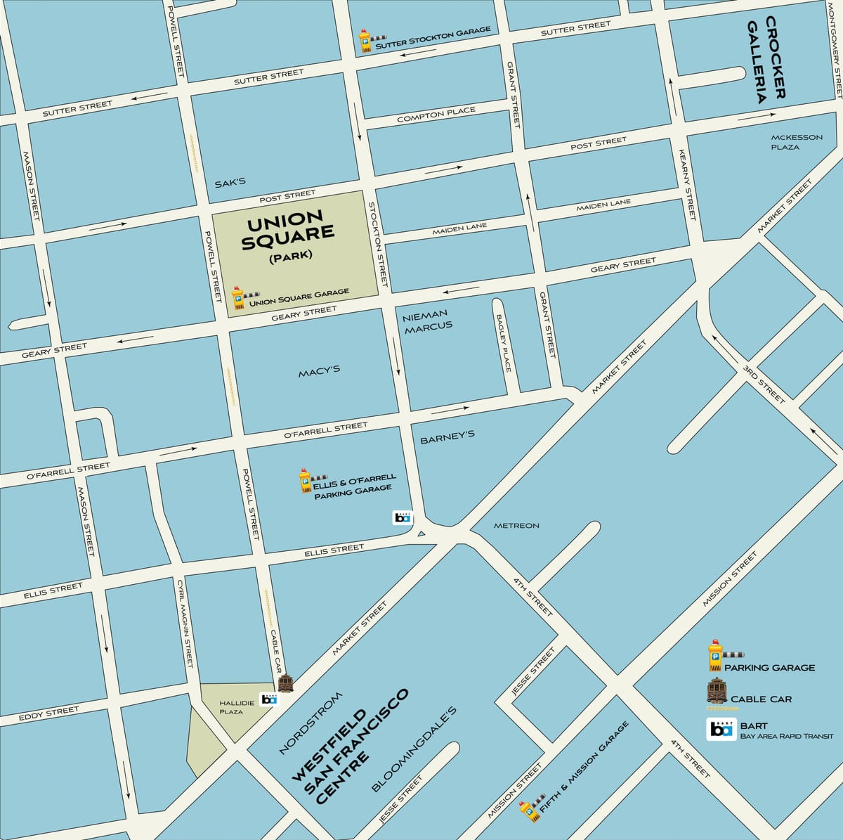 San Francisco სავაჭრო რუკა