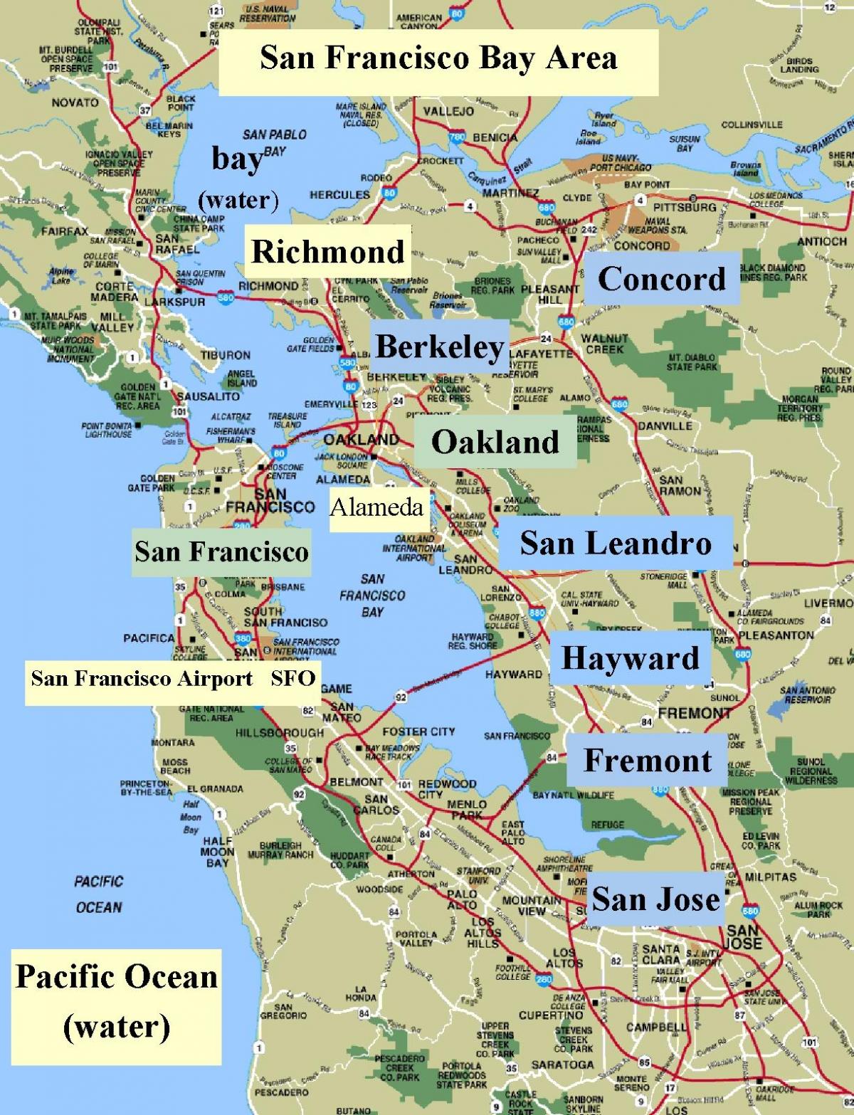 რუკა San Francisco ფართი california