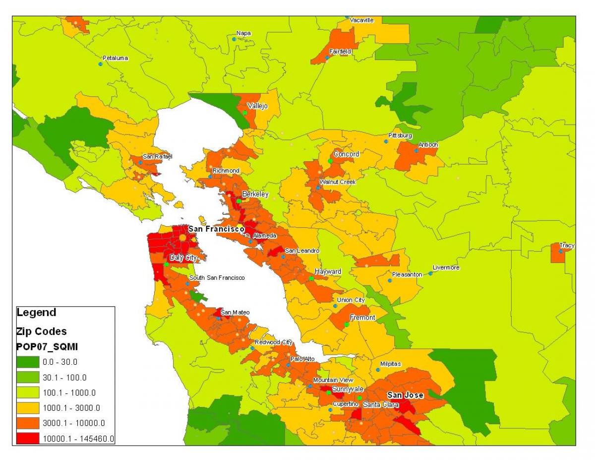 რუკა San Francisco მოსახლეობა