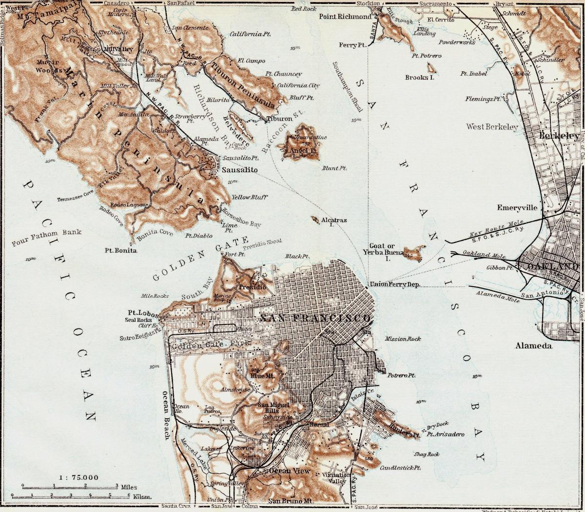 რუკა, ძველებური, San Francisco 
