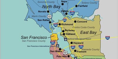 რუკა south San Francisco bay ფართობი
