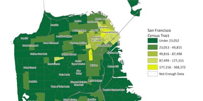 რუკა San Francisco მოსახლეობის სიმჭიდროვე