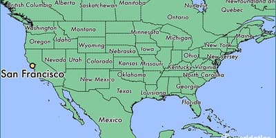 San Francisco ადგილმდებარეობა მსოფლიო რუკა